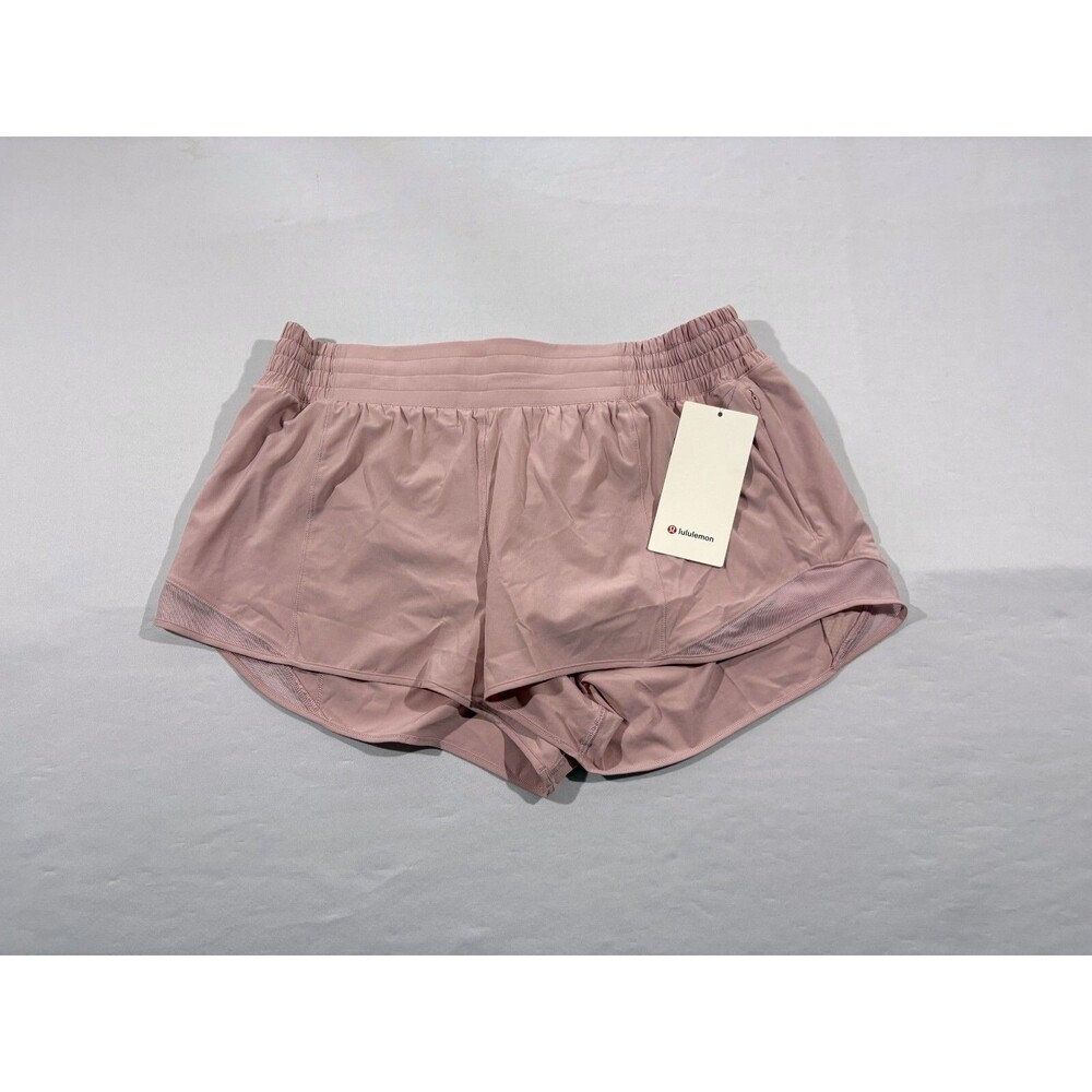 Lululemon Sz 14 Hotty Hot Shorts High Rise HR 2.5” Lined Pink Haze Run Yoga NWT